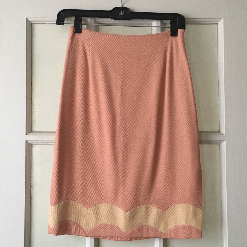 Pink Tocca Skirt With Ivory Hem Detail